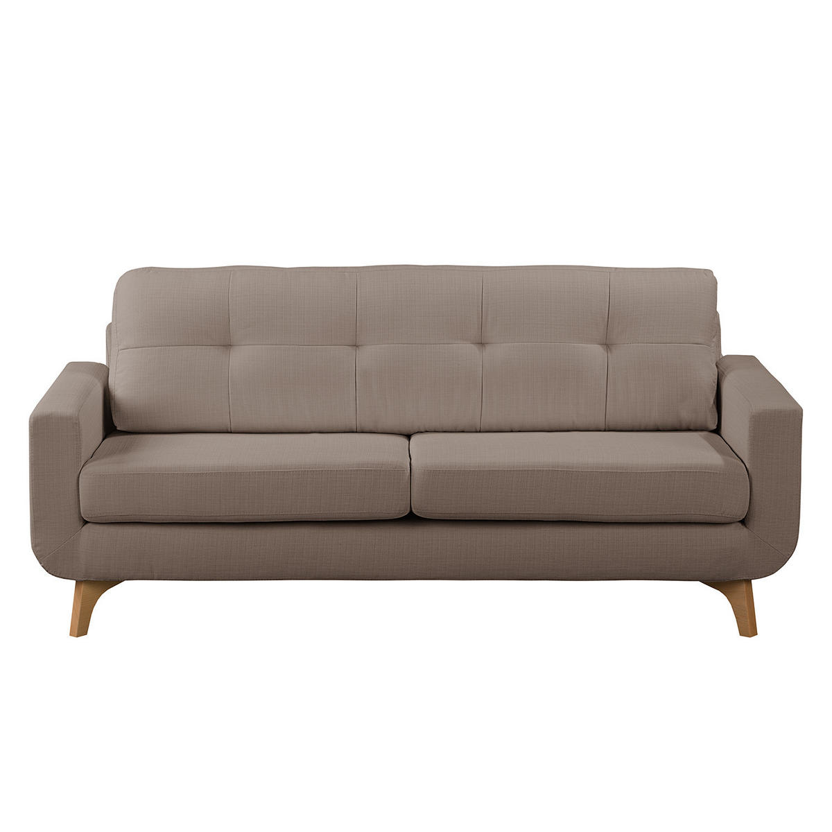 3-SITZER SOFA - Strukturstoff - Hellbraun, Textil (198/88/90cm) - home24