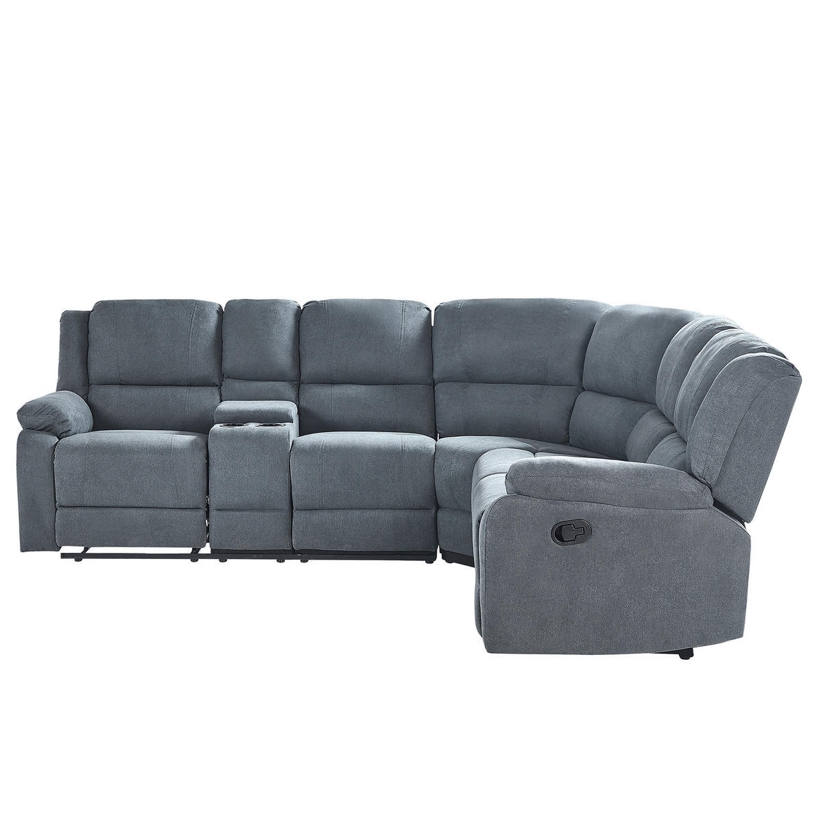 ECKSOFA Polsterbezug Dunkelgrau Rokke - Dunkelgrau, Textil (229/196cm) - Beliani