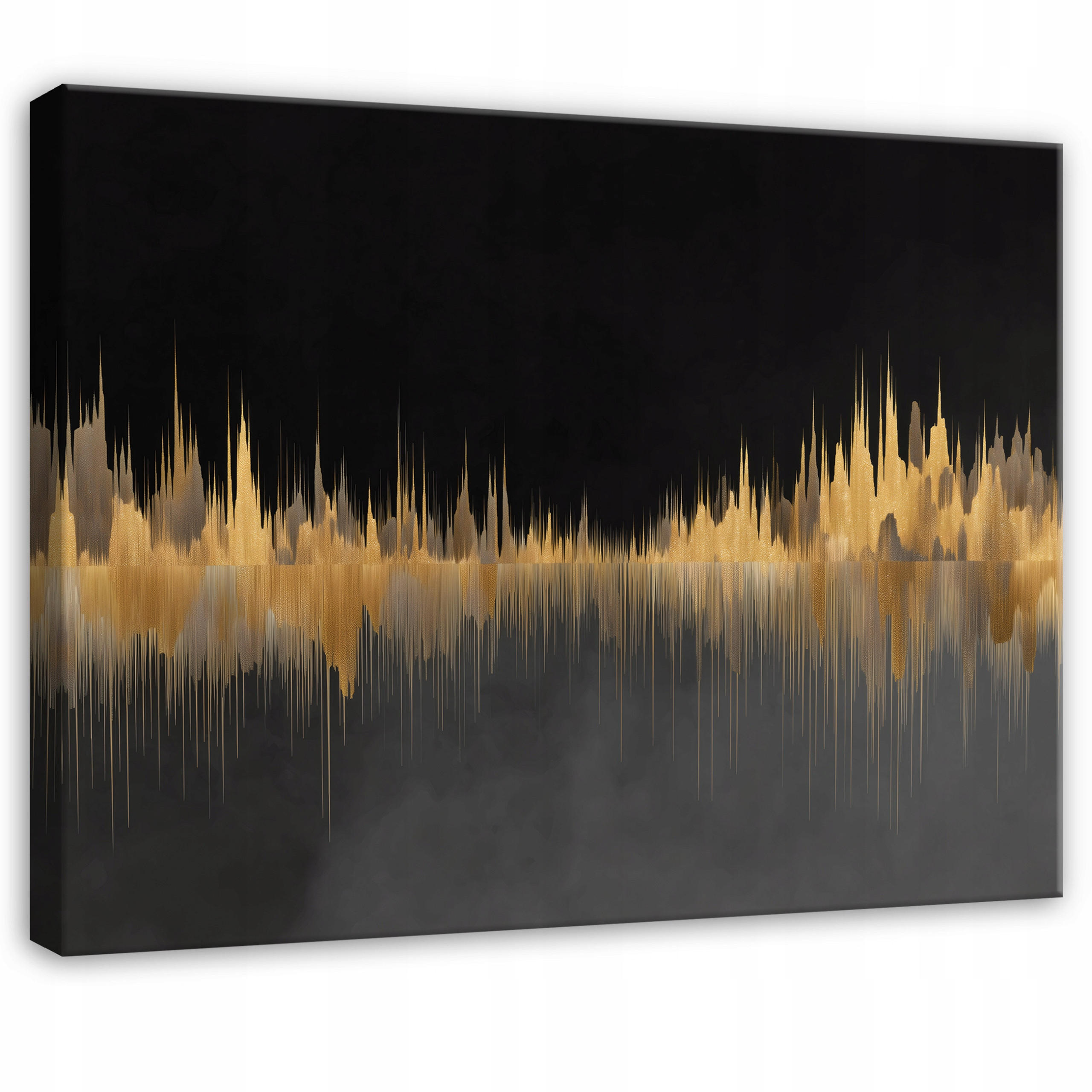 BILDER Abstrakt Schwarz Gold Glamour 120x80 - Multicolor, Holzwerkstoff (120/80cm) - Wallarena