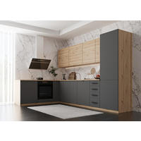 WINKELKÜCHE 330 x 210 cm Aspen K53-M330 - Eiche Artisan/Grau, Holz (330/212/210cm)