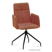 ARMLEHNSTUHL drehbar (8er-Set) Doanna 52x92x60 Schwarz/Cognac - Cognac/Schwarz, Kunststoff (60/92/52cm) - 58aufmkessel