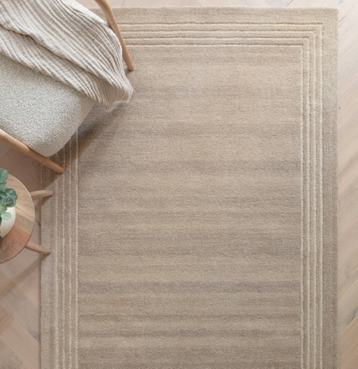 TEPPICH modern reine Wolle LORO Beige 160 x 230 cm - Beige, Naturmaterialien (160/230cm) - Novatrend