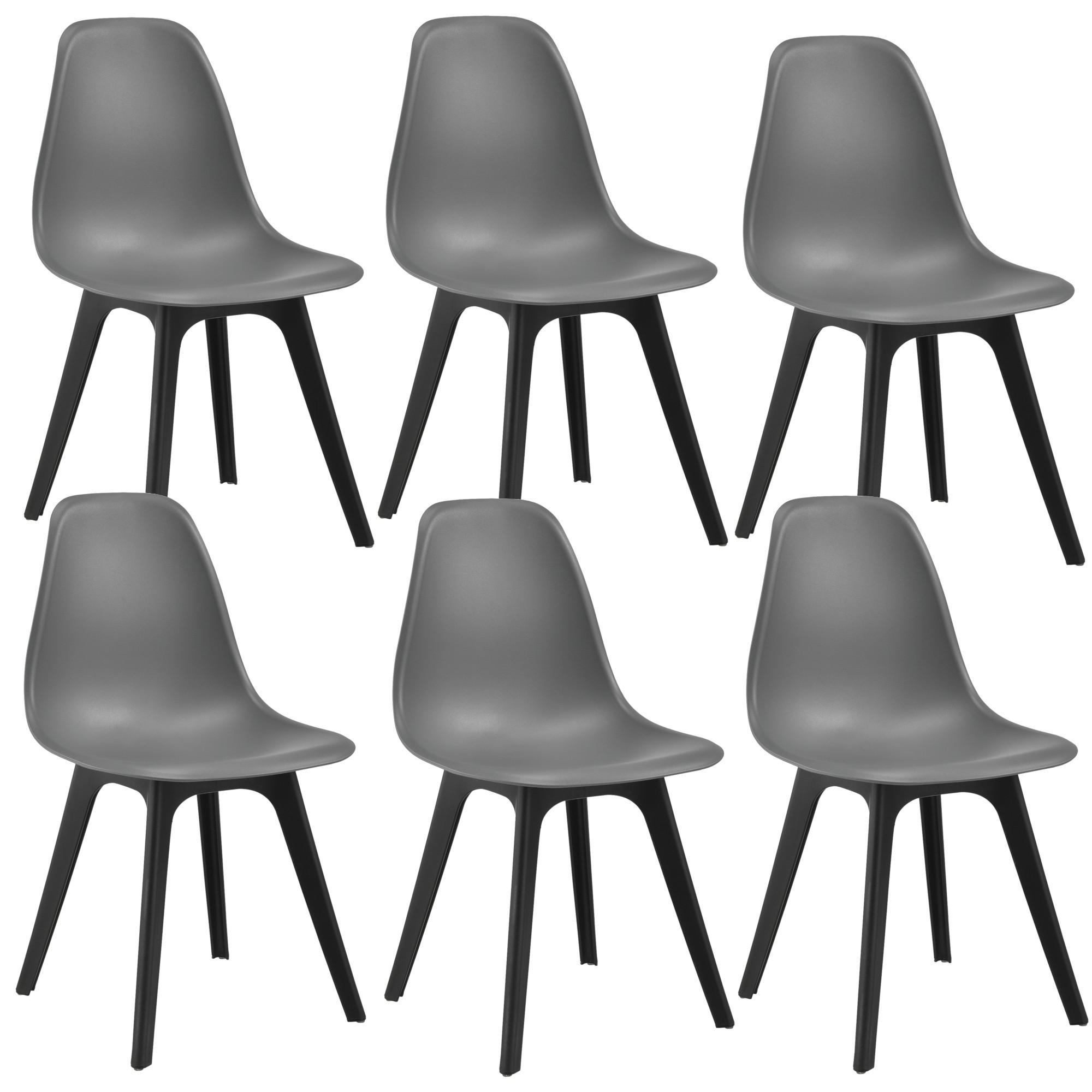 ESSZIMMERSTUHL-SET 6 TLG. Brevik - Grau, Textil (54/83/48cm) - [en.casa]
