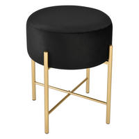 SITZHOCKER Kungälv - Messingfarben/Schwarz, Textil/Metall (35/44/35cm) - [en.casa]