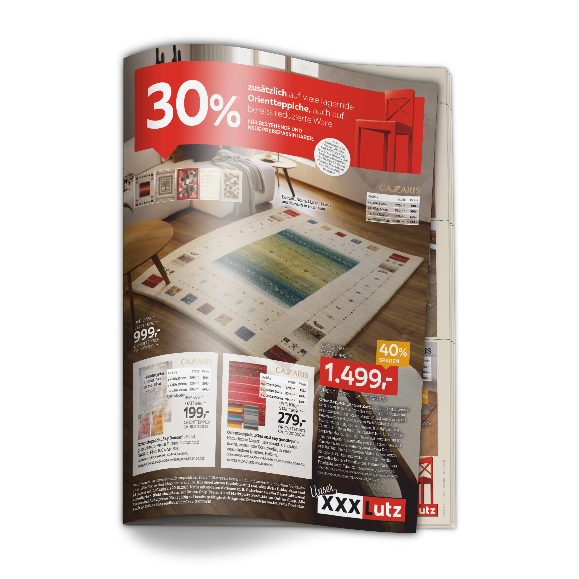 30% zusätzlich auf viele lagernde Orientteppiche, auch auf bereits reduzierte Ware. FÜR BESTENDE UND NEUE PREISEPASSINHABER.
