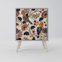 SIDEBOARD EMINENT HOOPOE, Grau, 57,5x42x77,5 cm, Schräge Buchenholzfüße - Buchefarben/Multicolor, Holzwerkstoff/Buchenholz (57.5/77.5/42cm) - SpaceRebels