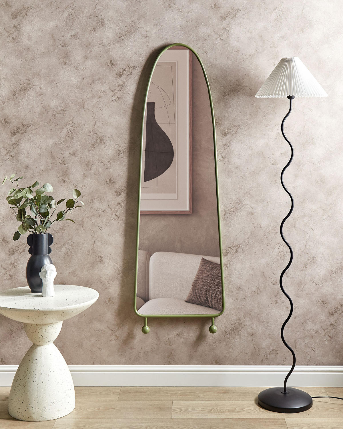 WANDSPIEGEL Metall grün 45/146 cm Parnay - Grün, Metall (45/146/3cm) - Beliani