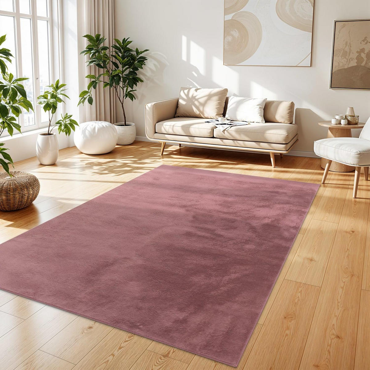 HOCHFLORTEPPICH 120/160 SOFT 380 - Beere, Kunststoff (120/160cm) - Paco Home