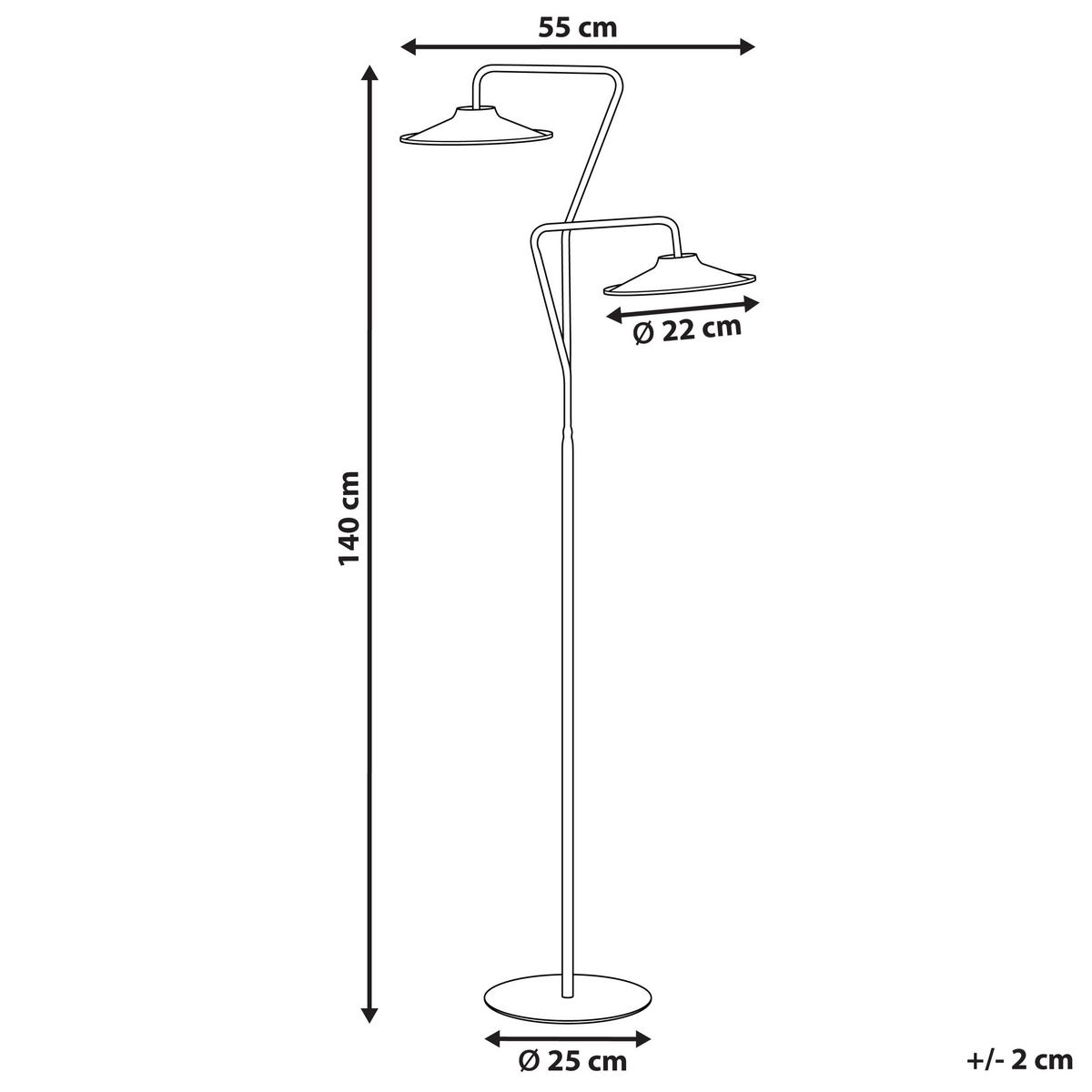 LED-STEHLAMPE Weiß Galetti - Weiß, Metall (25/55/140cm) - Beliani