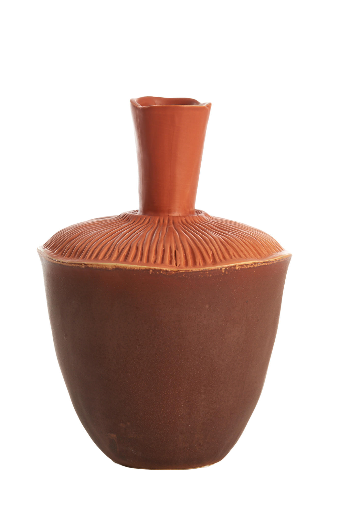 VASE Neira Braun Ø20/29 cm - Cognac, Keramik (29cm) - Light & Living