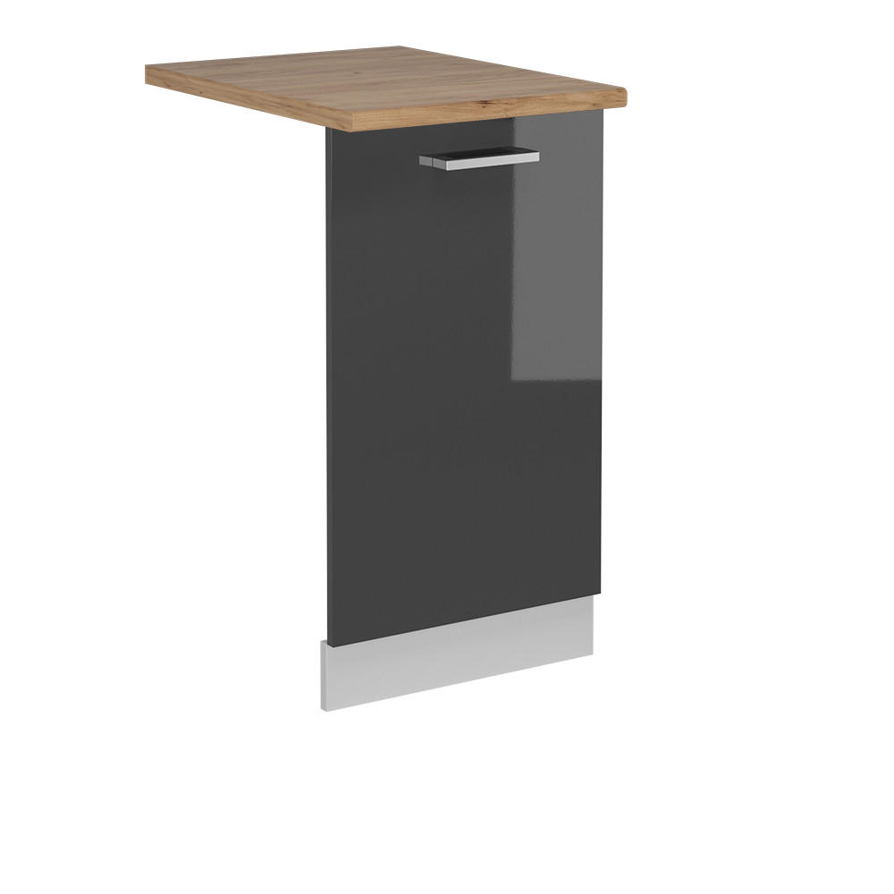 DISKMASKINENS FRONTPANEL R-Line Antracit h&ouml;gblank 45 cm , AP Oak Antracit, Vit 81.8/45/60 cm