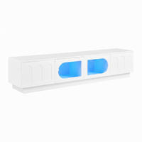 LOWBOARD DE-40167 mit LED-Beleuchtung und Glastüren Weiß - Weiß, Holzwerkstoff (200/42/40cm) - ComfortXL