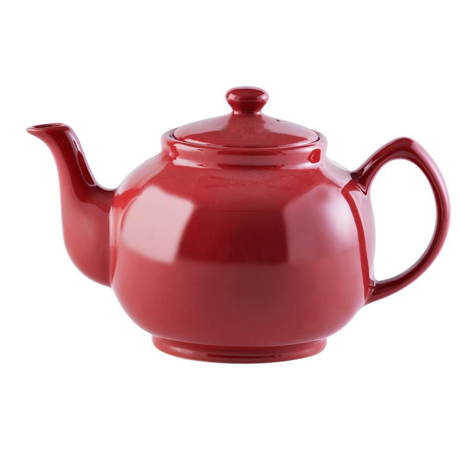 TEEKANNE 1500 ml Steingut glänzend rot, für 10 Tassen - Rot, Keramik (1.1L) - Price & Kensington