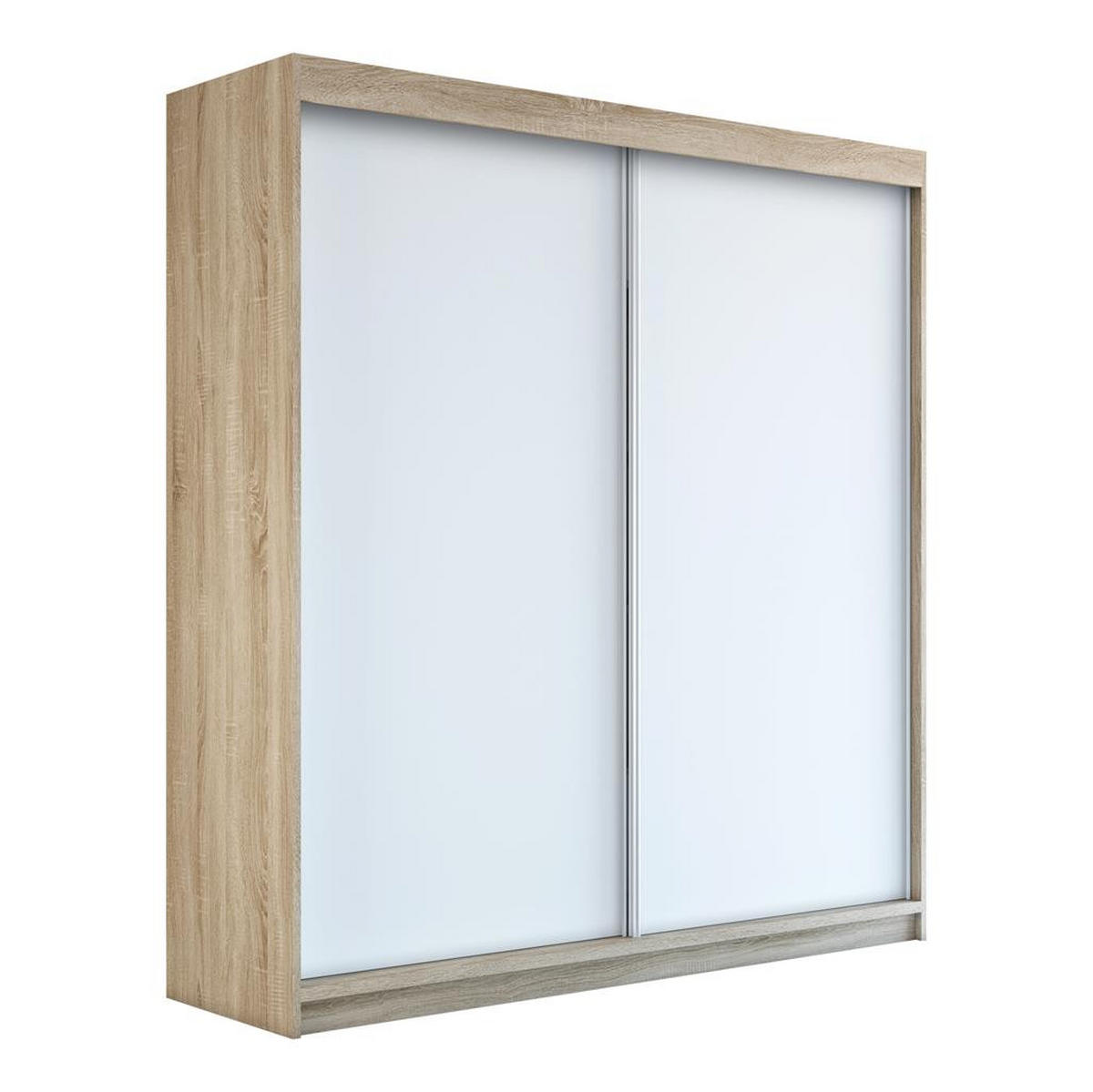 SCHWEBETÜRENSCHRANK 160 CM PAX Farbe: Sonoma / weiß / weiß - Braun/Weiß, Holzwerkstoff (160/215/59.5cm) - A&J MöbelLand