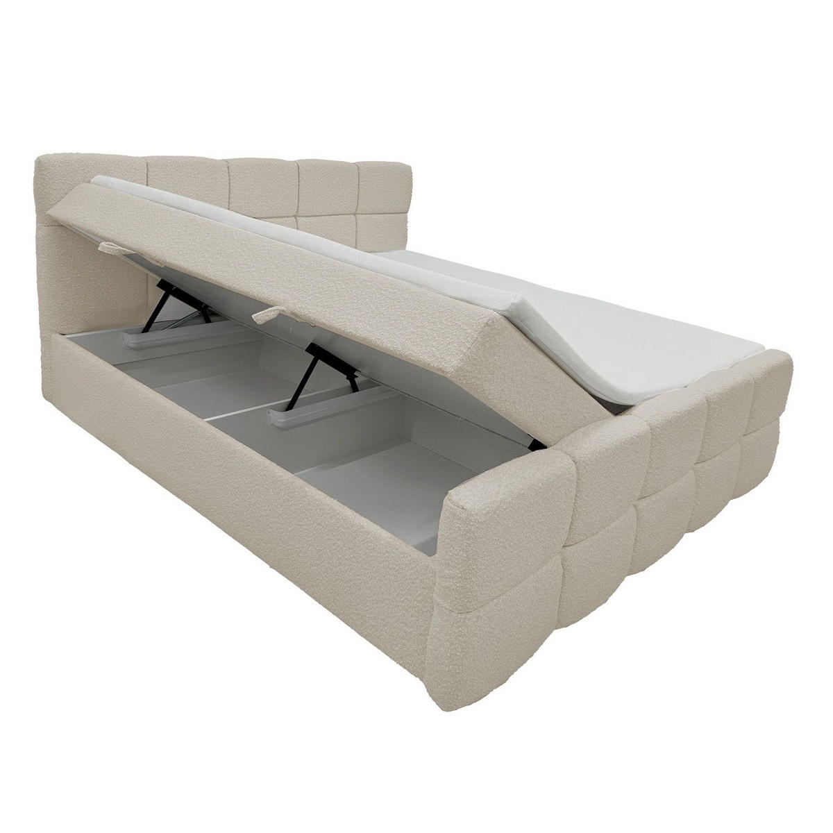 BOXBETT Calgary 180x200 Stoff beige - Beige, Textil (180/200cm) - Juskys