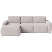 ECKSOFA Carnos Mini Beige Chenille - Beige/Schwarz, Kunststoff/Textil (238/164cm) - Selsey