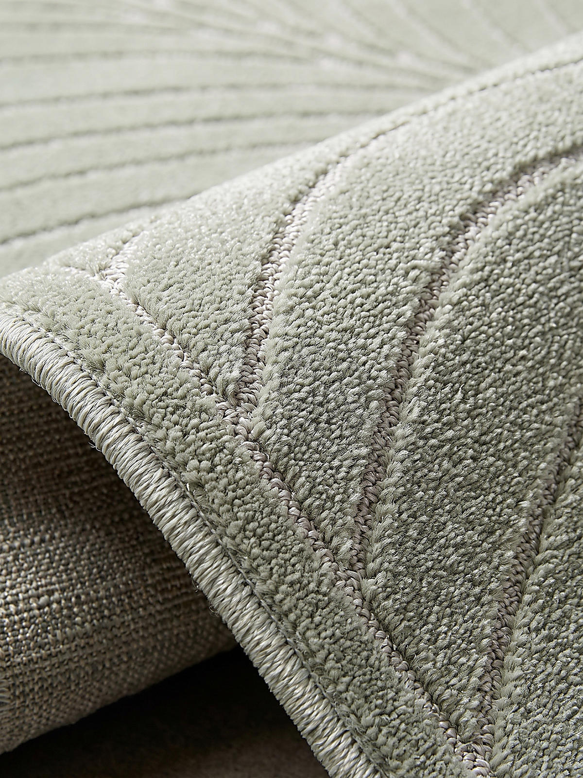 TEPPICH Outdoor, Fußbodenheizung-geeignet, mit Blattmotiv, aus Polypropylen, ENGADIN in Salbeigrün, 140 x 200 cm - Grün, Textil (140/200cm) - KADIMA DESIGN
