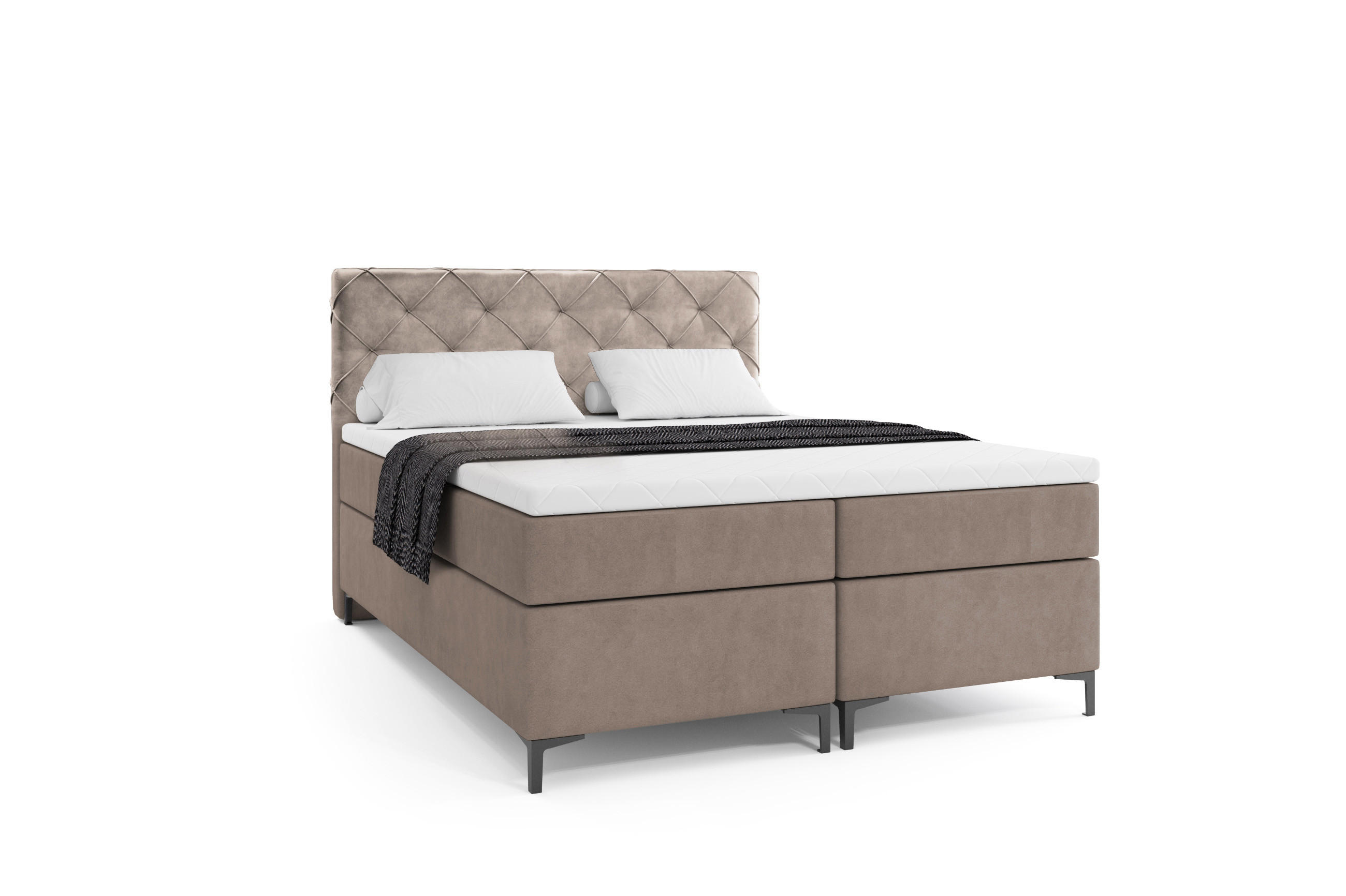 BOXBETT SEVILLA PLUS 160 x 200 Beige - Beige, Textil/Metall (160/200cm) - VLR BEDS