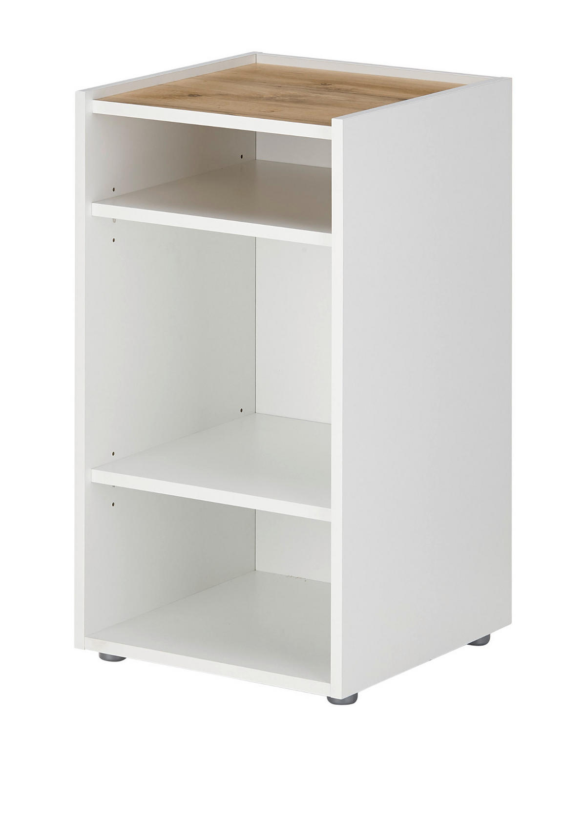 STANDCONTAINER Weiß matt, Eiche Wotan 40 x 70 cm, Aktenregal mit 3 Fächern - Eiche Wotan/Weiß, Holzwerkstoff/Kunststoff (40/70/40cm) - Furn.Design