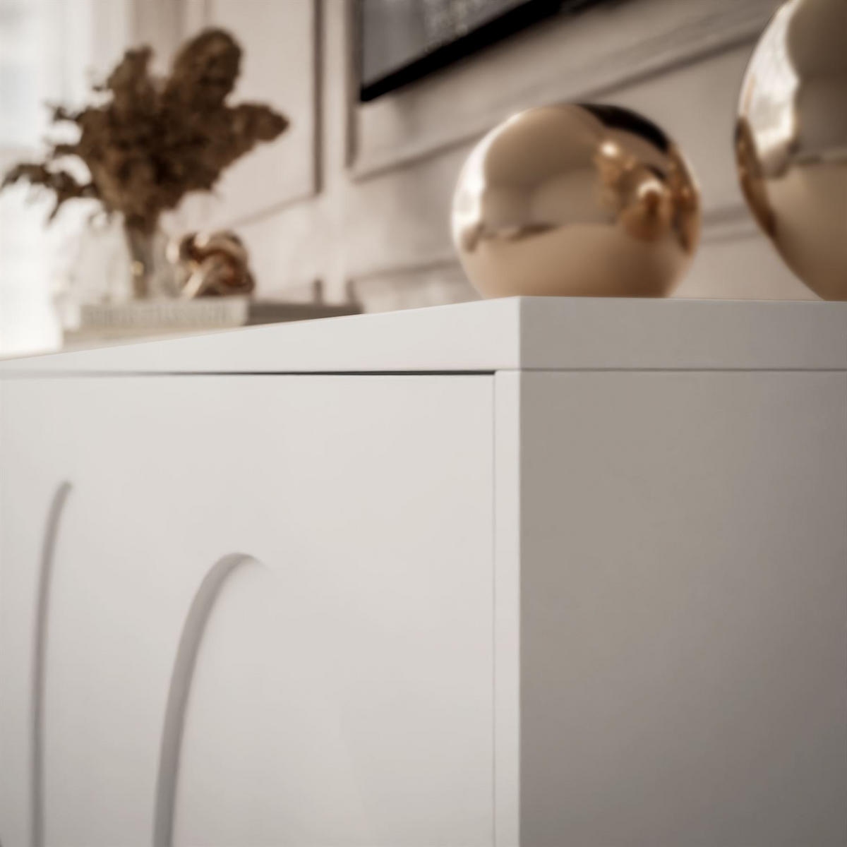 TV-ELEMENT ARIADNA weiß viertürig - Weiß, Holzwerkstoff (204/51/35cm)