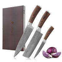DAMASTMESSER Set I EDIB - Braun, Holz/Metall - Wakoli