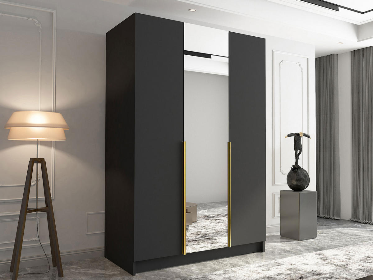 KLEIDERSCHRANK Calia II - Goldfarben, Holzwerkstoff/Metall (150/215/58cm) - MIRJAN24