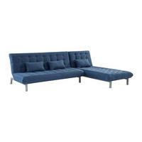 SCHLAFSOFA Klappsofa modulierbar - Stoff - Blau - HORNET - Blau, Textil (190/86/186cm) - Vente-Unique
