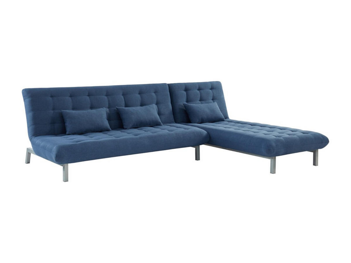 SCHLAFSOFA Klappsofa modulierbar - Stoff - Blau - HORNET - Blau, Textil (190/86/186cm) - Vente-Unique