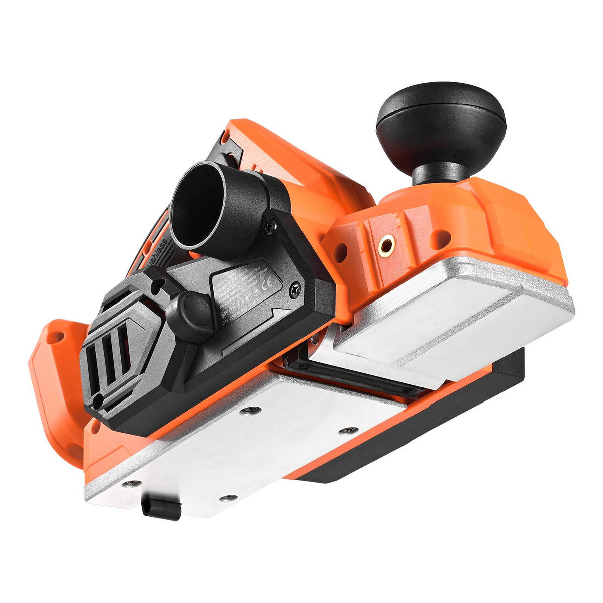 HOBEL Akku-Hobel 82mm 15000U/min Bürstenloser-Motor 18V-Kompatibel Einstellbar - Orange, Metall (10/10/10cm) - Raelunyi