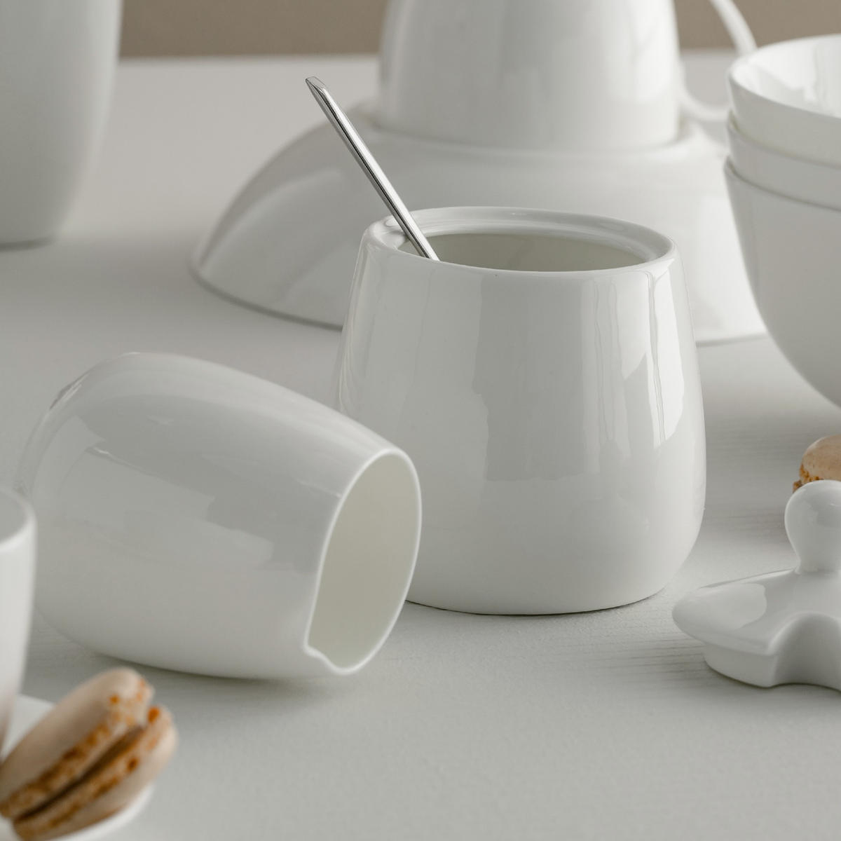 MILCHKÄNNCHEN Bianco - Weiß, Keramik (0.19L) - home&you