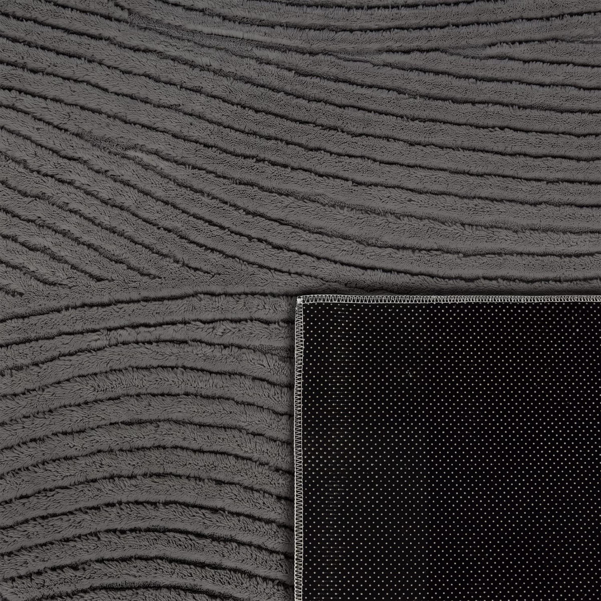 HOCHFLORTEPPICH 120/120 cm Tokio 478 - Anthrazit, Kunststoff (120/120cm) - Paco Home