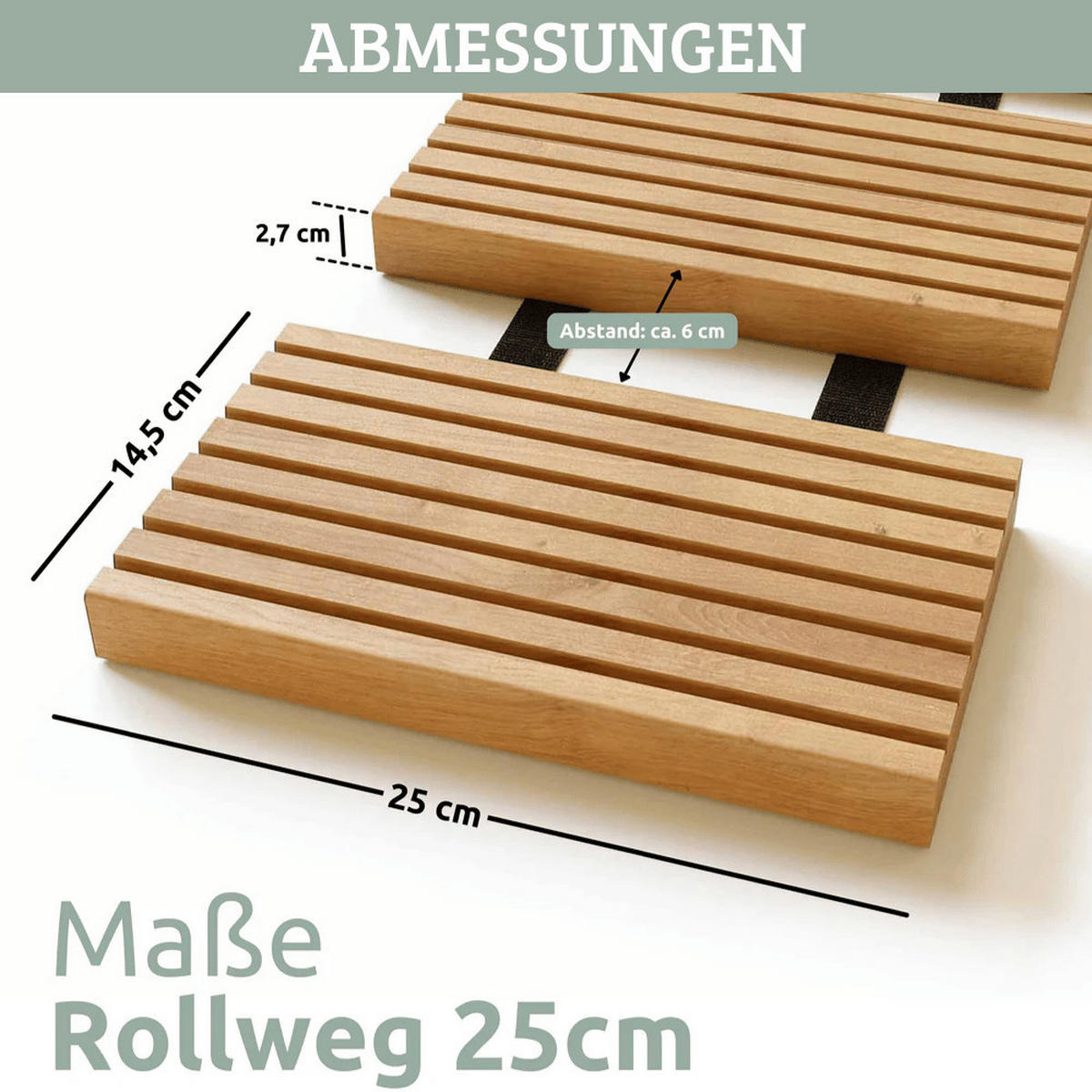 ROLLWEG Garten Holz THEO 25cm Breit Gartenweg Ausrollen - Braun, Holz (250/25/2.7cm) - DELUKE