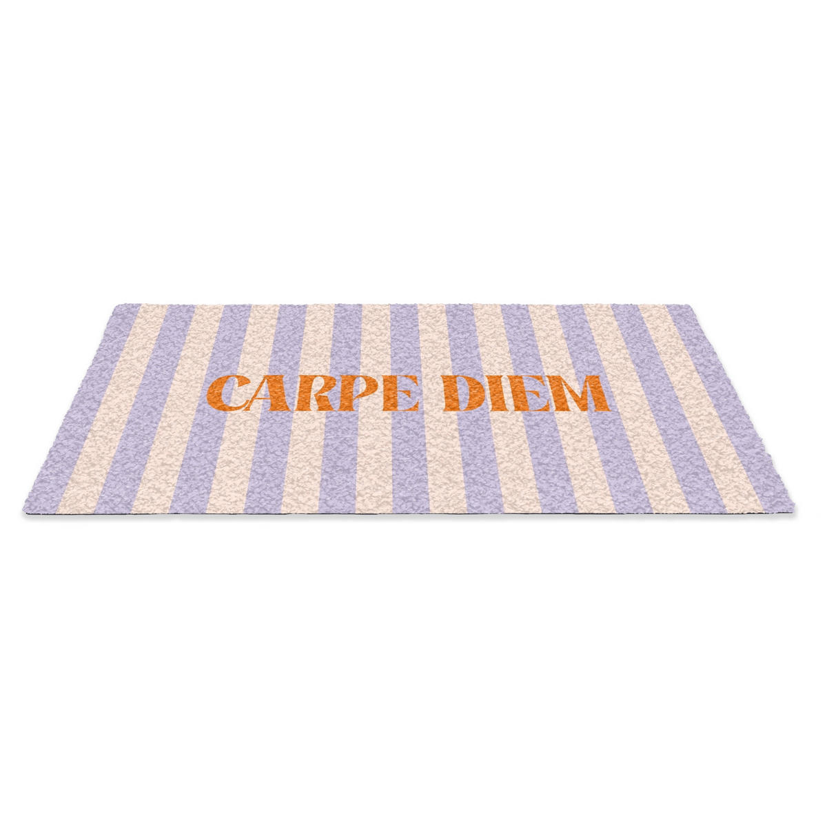 FUSSMATTE Lila – Orange – Streifen – Carpe Diem 60x40 cm - Flieder, Kunststoff (60/0.4cm) - MuchoWow