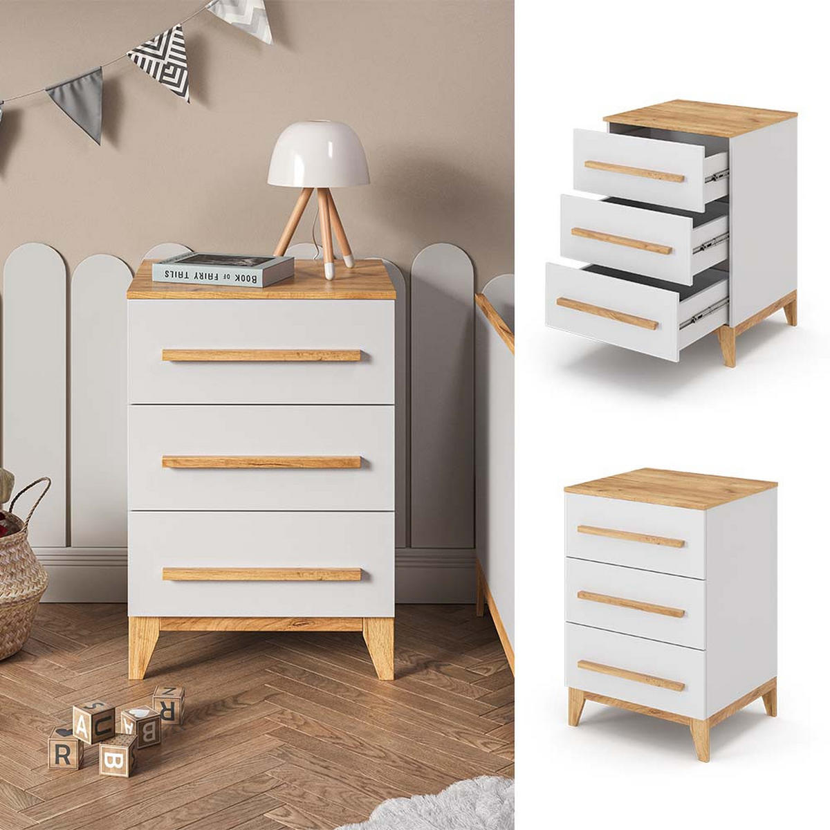 Weiß, Holzwerkstoff (53.4/88/60cm) - VitaliSpa