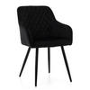 STUHL TODI gepolstert mit Steppung - schwarz - Samt Velours - Schwarz, Textil/Metall (56/85/62cm) - NEW HOME