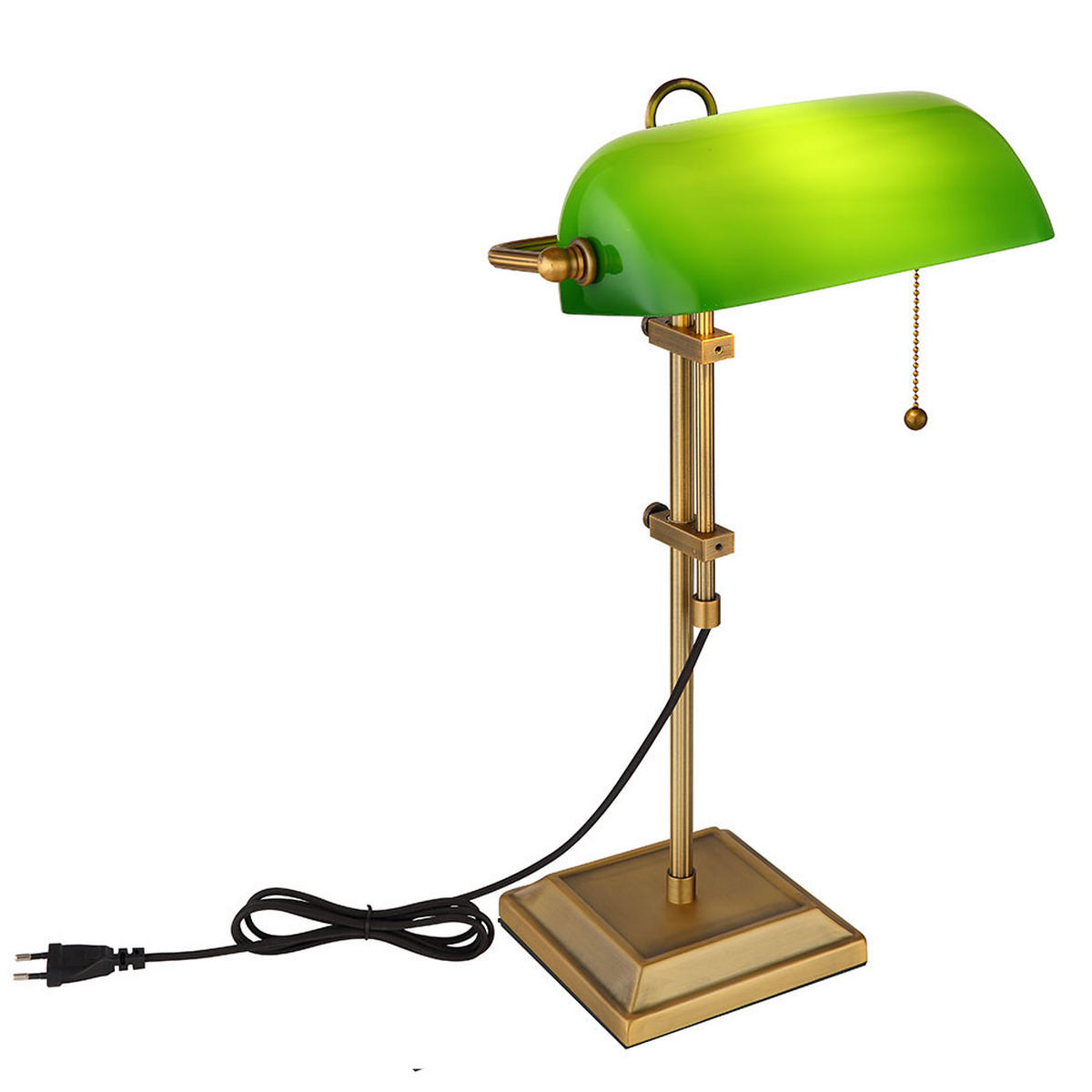 LED TISCHLEUCHTE Antique Grün Messing - Grün, Glas (26/26/33cm) - Globo Lighting