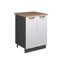 SKŘÍŇKA POD DŘEZ Fame-Line, Bílý venkovský dům/Antracit, 60 cm - bílá/antracitová, kompozitní dřevo (60/82/60cm) - Vicco