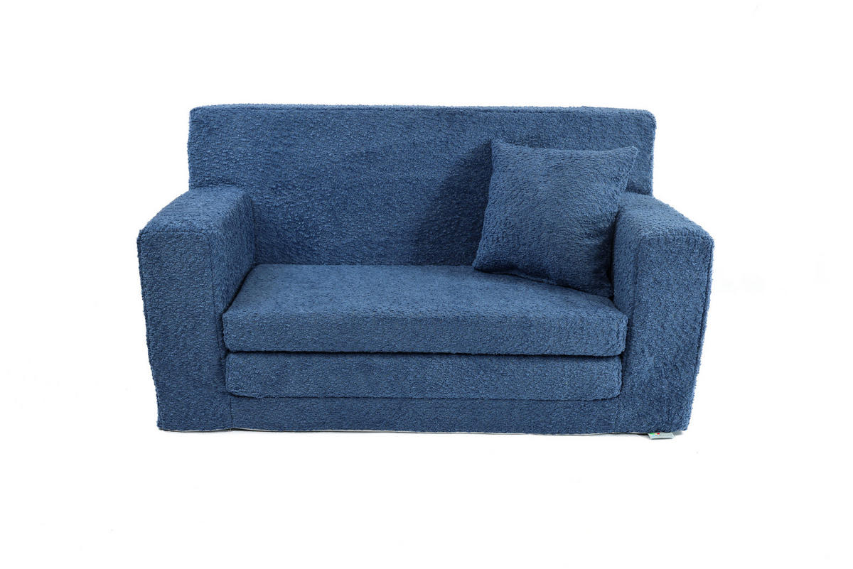 KINDERSOFA David – Stilvoller Komfort für das Kinderzimmer - In den Trendfarben - Blau, Textil (83/47/43cm) - Fortisline