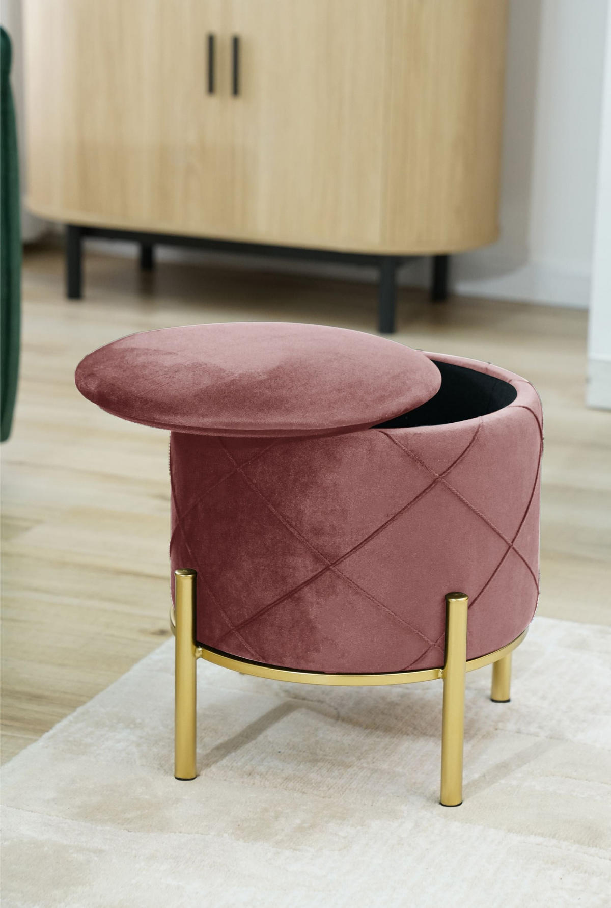 POLSTERHOCKER Rosa 37/40/37 - Rosa, Textil (37/40/37cm) - RAUMHIRSCH FURNITURE