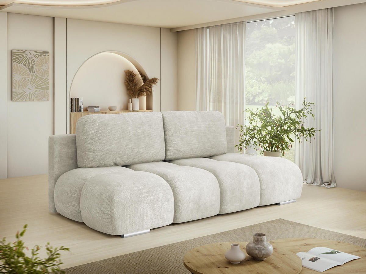 SCHLAFSOFA Honey Mini - Sandfarben/Schwarz, Holz/Kunststoff (195/89/90cm) - MIRJAN24