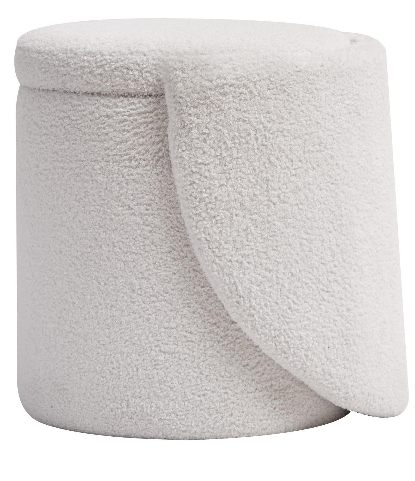 POUF Wolle Weiß - Weiß, Textil (46/78/43cm) - Nordlys