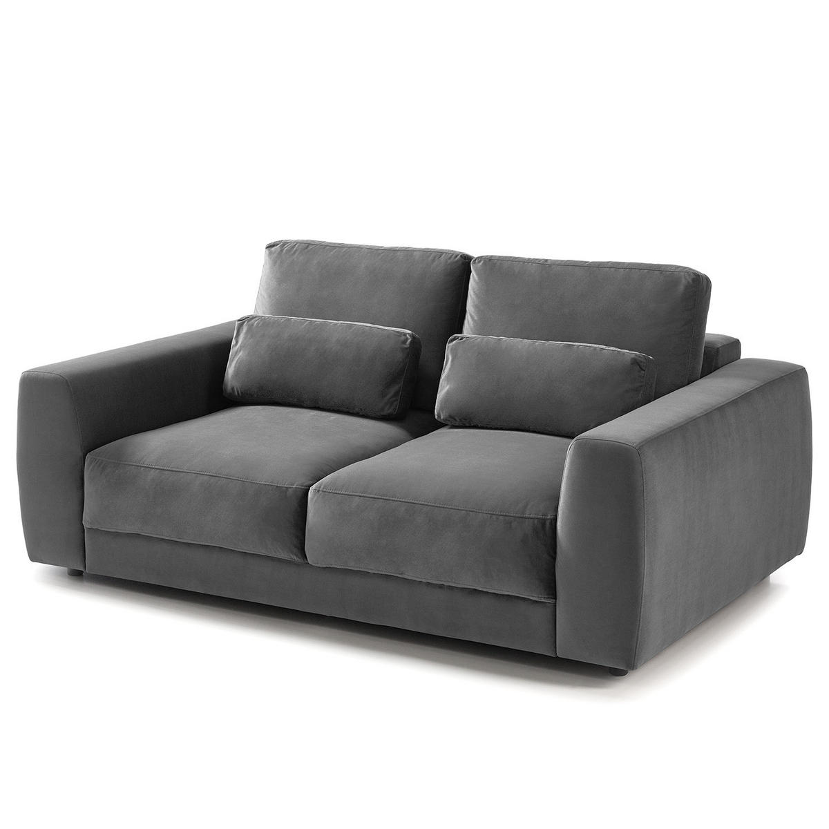 2-SITZER SOFA - Schwarz/Grau, Kunststoff/Textil (182/80/117cm) - home24