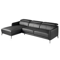 ECKSOFA Linkes Chaiselongue-Sofa aus schwarzem Leder 283/174/94 cm - Schwarz, Leder (283/174cm) - ANGEL CERDA