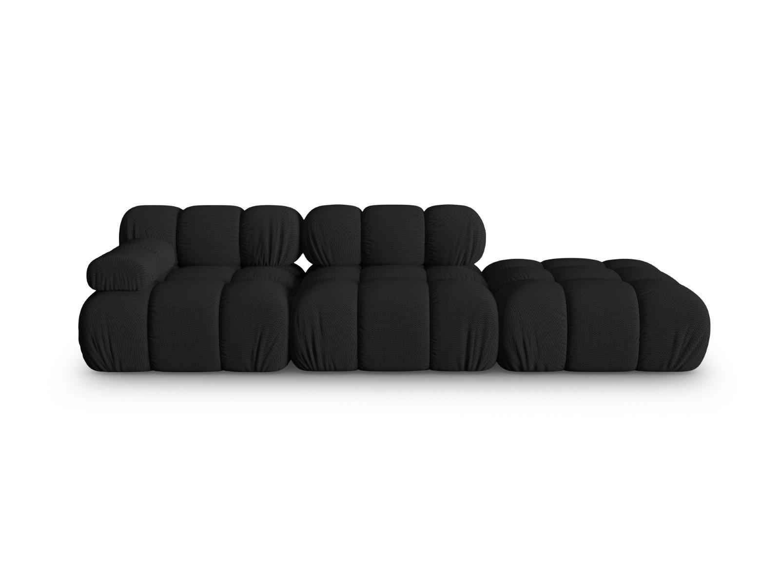 SOFA modular rechts Bellis aus 3D-Stoff schwarz 4 Sitzplätze - Schwarz, Textil (282/70/94cm) - Micadoni