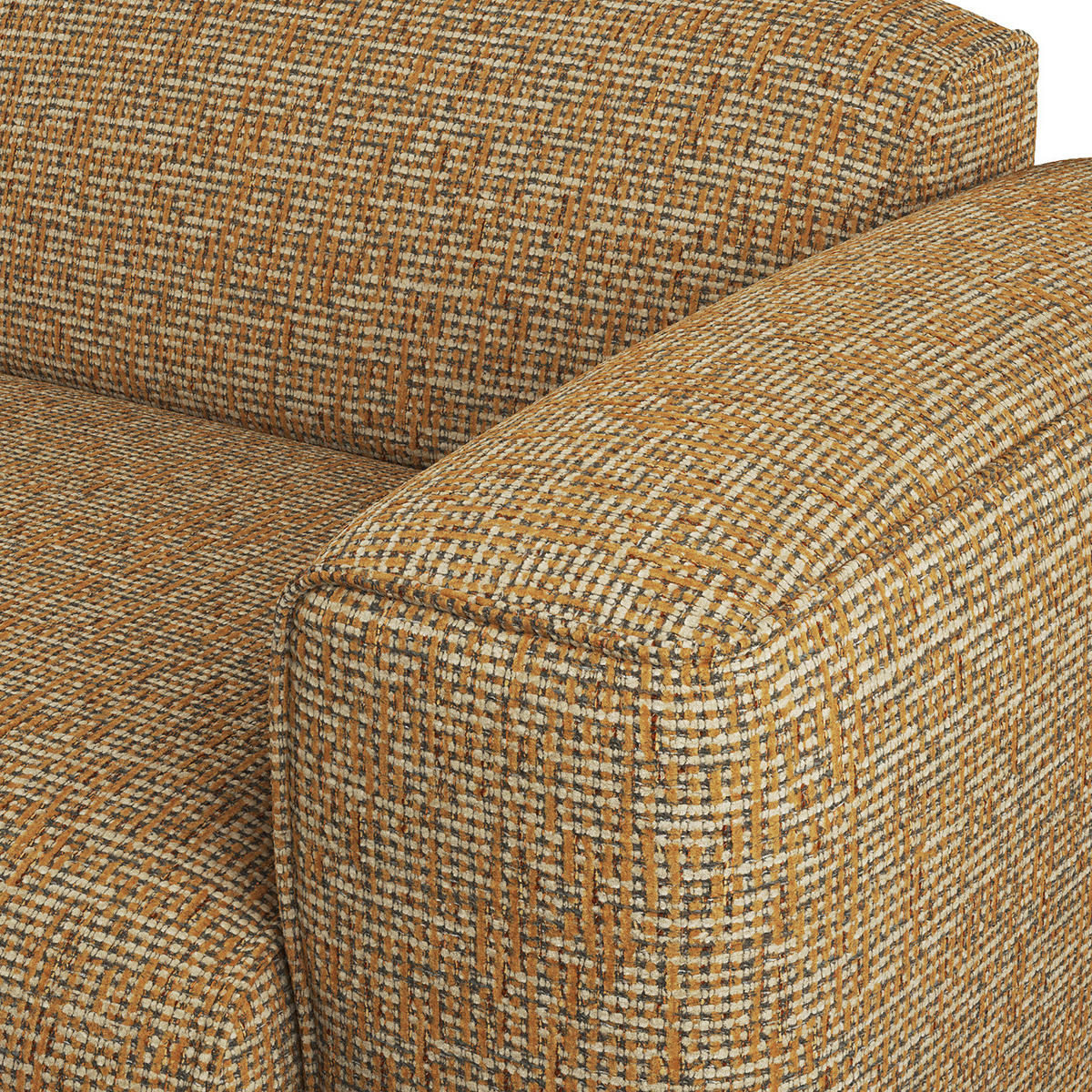 2-SITZER SOFA - Schwarz/Honig, Kunststoff/Textil (220/71/102cm) - home24