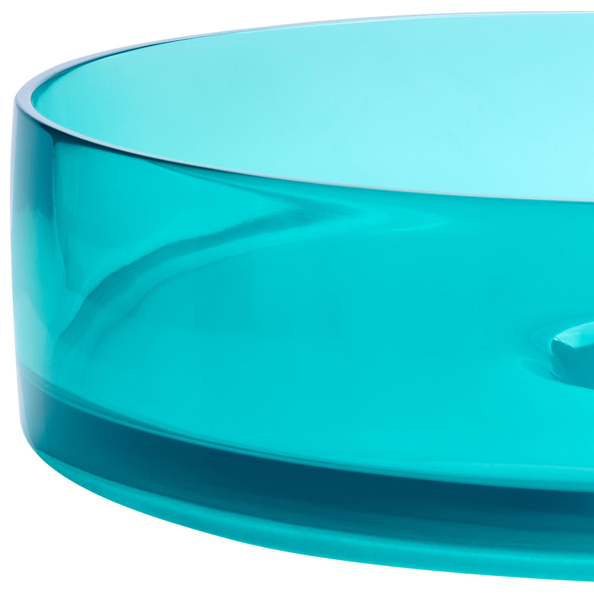 AUFSATZWASCHBECKEN Türkis 36 cm Mineralwerkstoff Tolosa - Türkis/Blau, Keramik (36/10/36cm) - Beliani