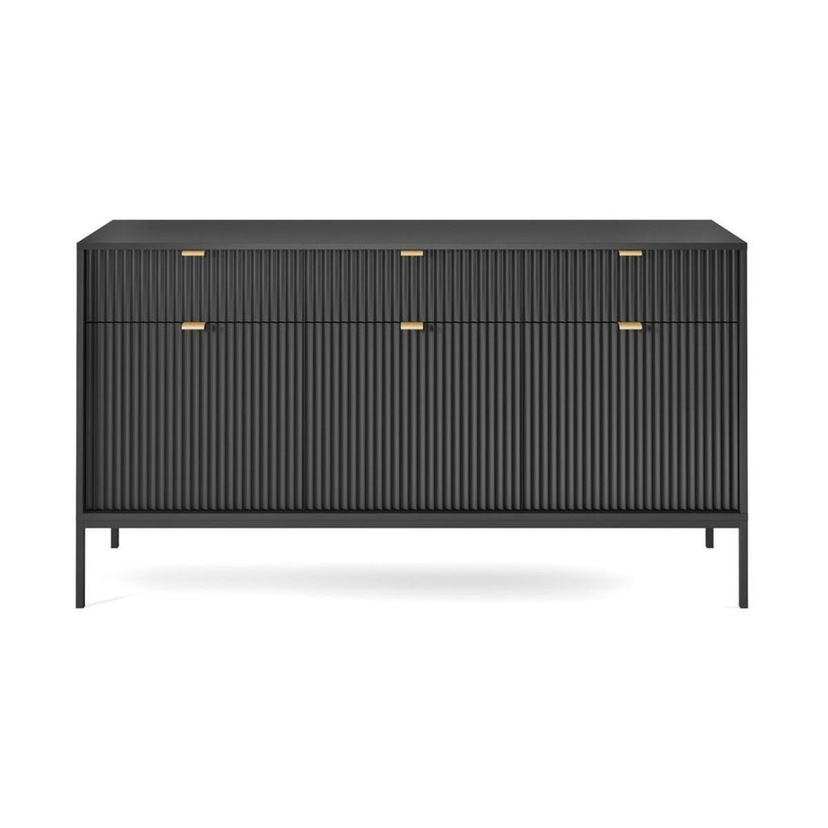 KOMMODE – KSZ154 – 154 cm – NOVA – Schwarz - Schwarz, Holzwerkstoff (154/83/39cm) - hi-markt
