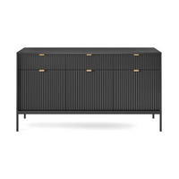 KOMMODE – KSZ154 – 154 cm – NOVA – Schwarz - Schwarz, Holzwerkstoff (154/83/39cm) - hi-markt