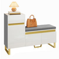 SCHUHSCHRANK 120/35/85 cm weiß aus MDF mit Sitzkissen und Schublade - Weiß, Holzwerkstoff (120/85/35cm) - OKWISH