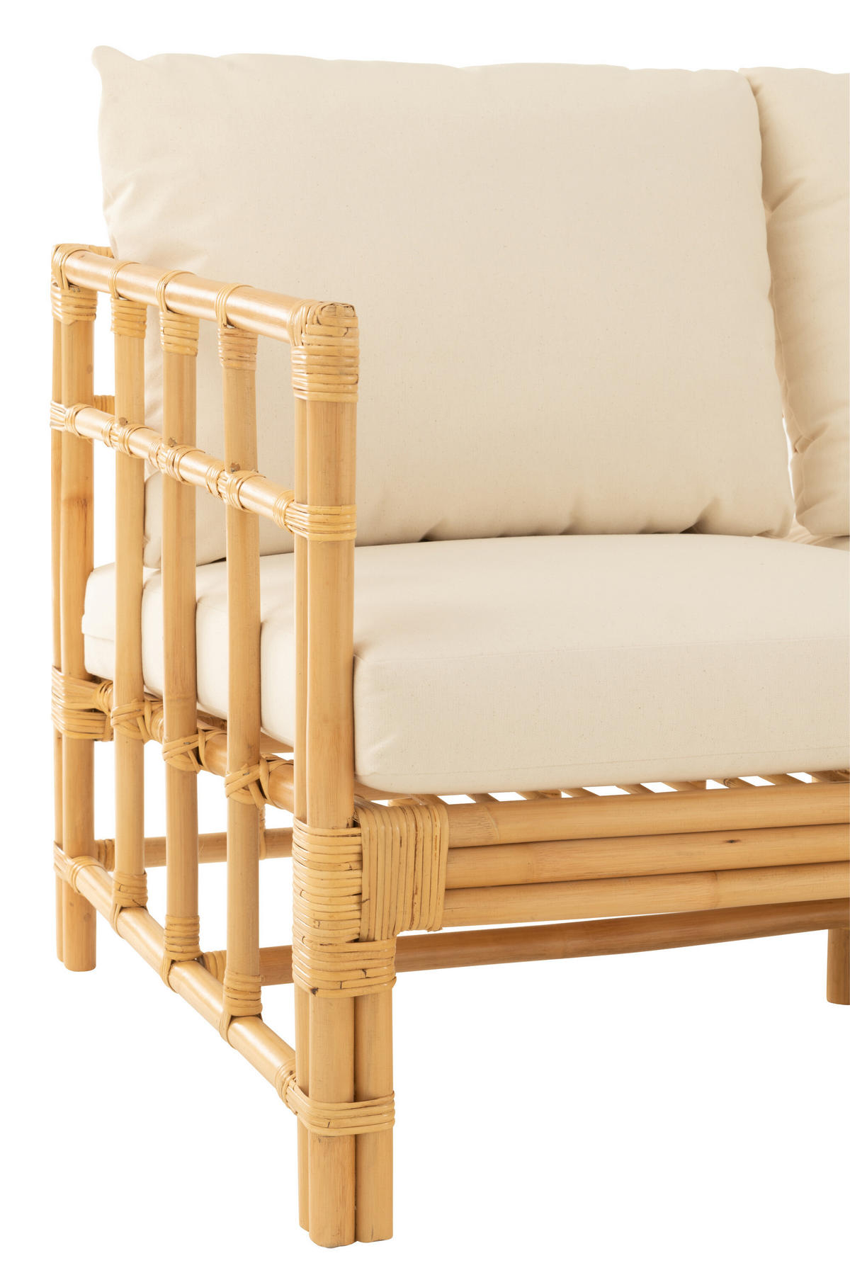 SOFA ELISE - Rottan - Natürliche - 3-Sitzer - Naturfarben, Naturmaterialien (73/64/187cm) - J-Line